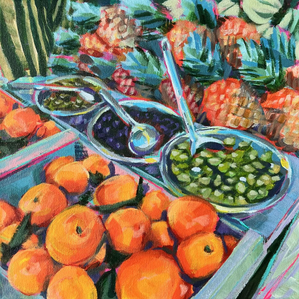 Vibrant Market Produce by Pauline Wegman | Key and Sea Creative — canvas wall art