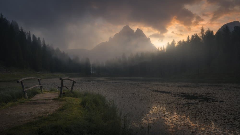 Misty Mountain Bridge by Thomas de Franzoni — canvas wall art