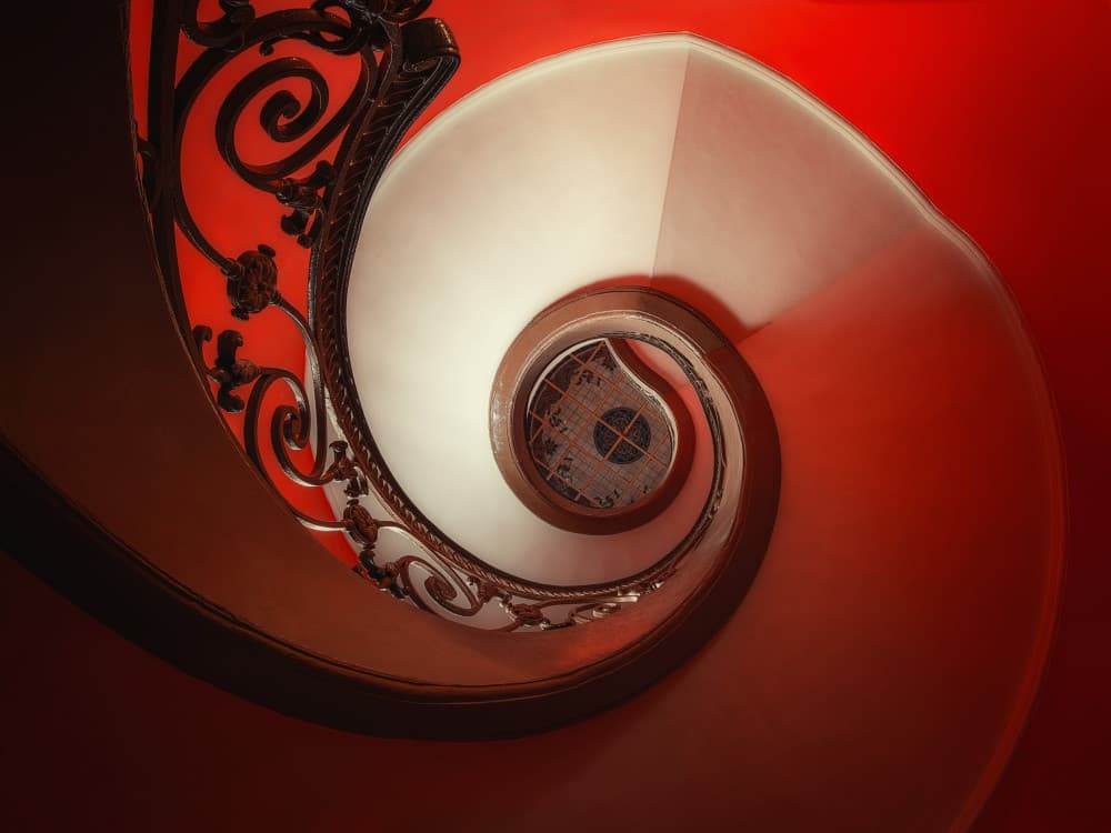 Elegant Spiral Staircase by Mei Xu — canvas wall art