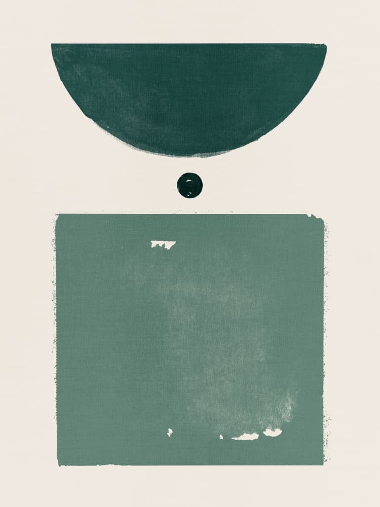 Calm Geometric Greens by Ema Paraschiv — canvas wall art