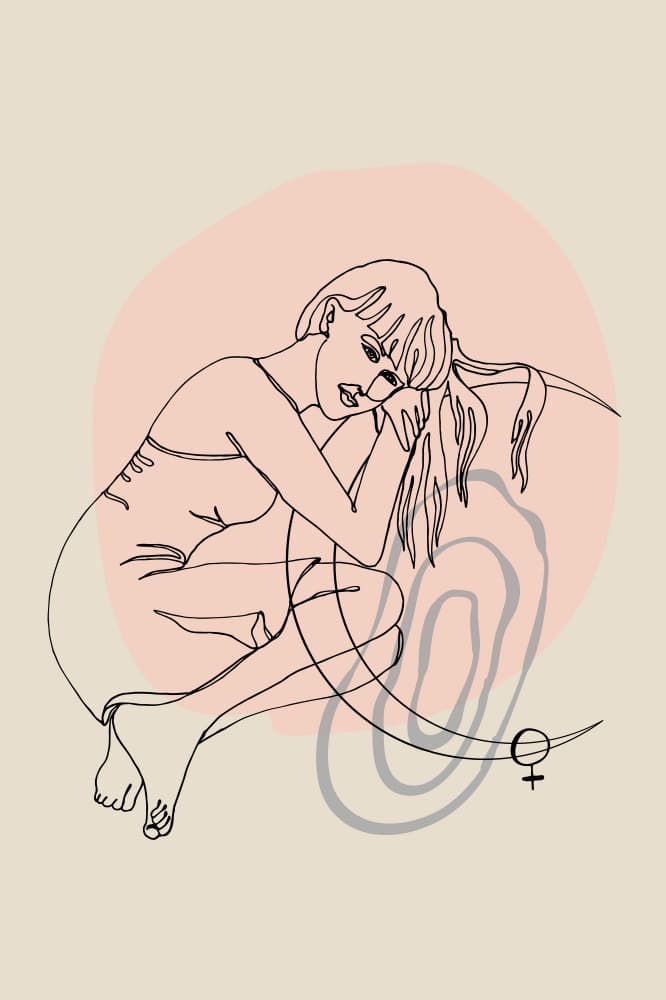 Calm Feminine Line Art by Anna Rose — canvas wall art