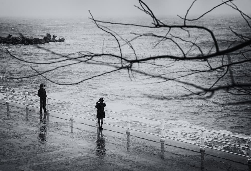Rainy Coastal Reflection by Elena Raceala — canvas wall art