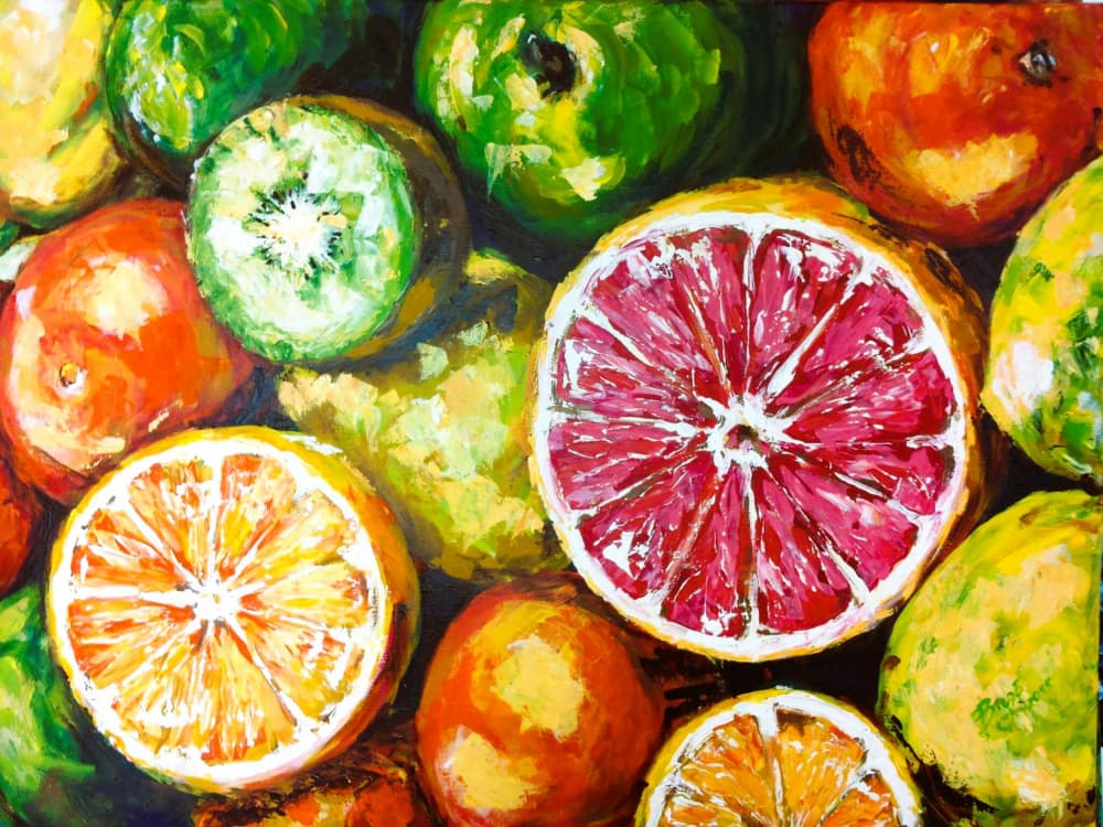Vibrant Citrus Medley by Anda Bieza — canvas wall art