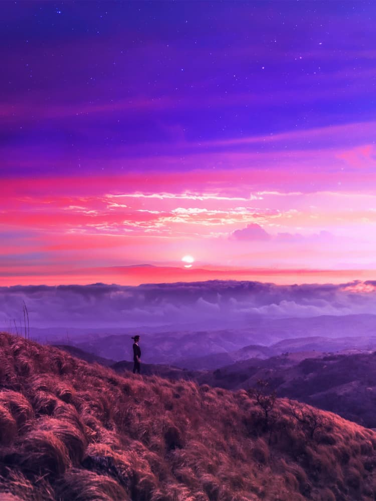 Vibrant Hilltop Sunset by Ritvik takkar — canvas wall art