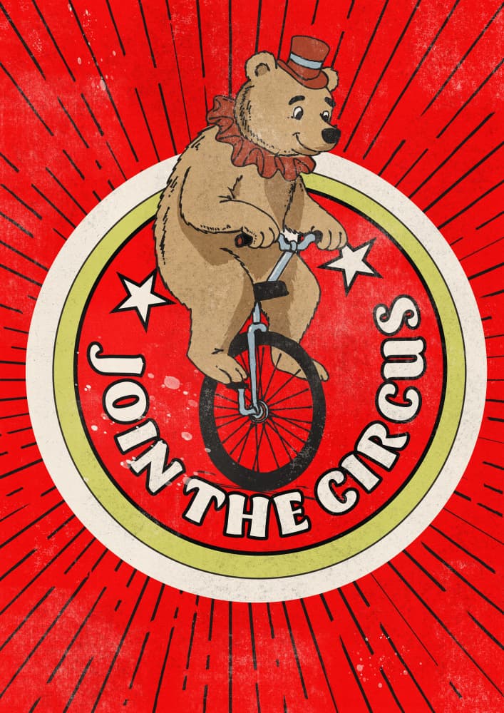Circus Bear Unicycle Act