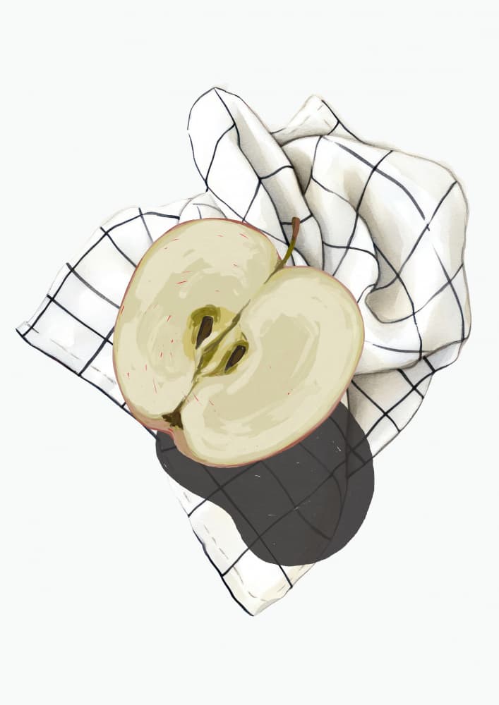 Fresh Cut Apple by Marja van den Hurk — canvas wall art
