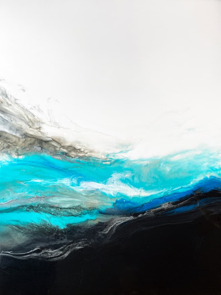 Deep Ocean Abstract Waves by Alyson Storms — canvas wall art