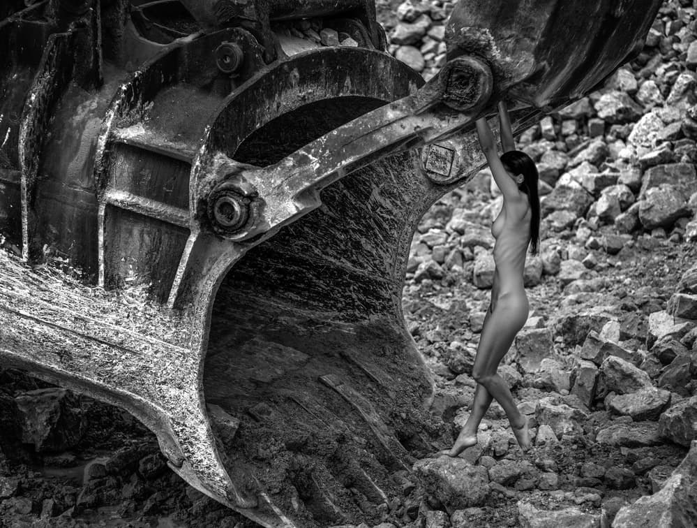Woman and Machine by Paulius Stefanovicius — canvas wall art