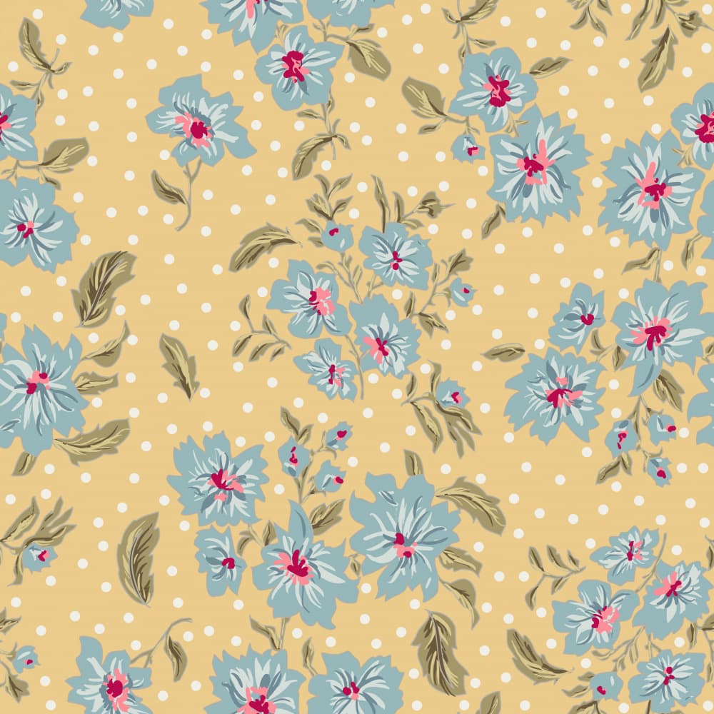 Vintage Floral Polka Dots