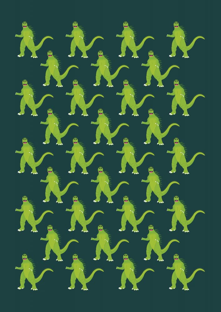Cartoon Dinosaur Pattern by kathrinmay — canvas wall art