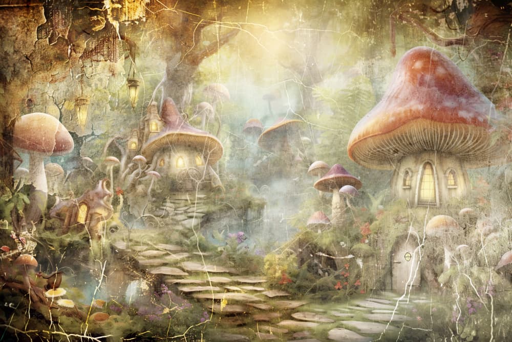 Enchanted Mushroom Village by Rafal Kulik — canvas wall art