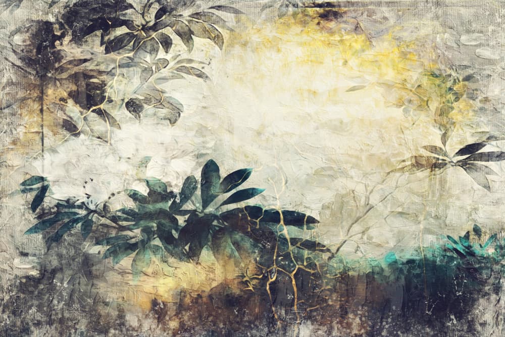 Faded Botanical Grunge by Rafal Kulik — canvas wall art