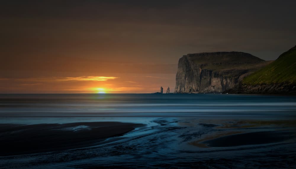 Long Exposure Coastal Sunset by Erik Engström — canvas wall art