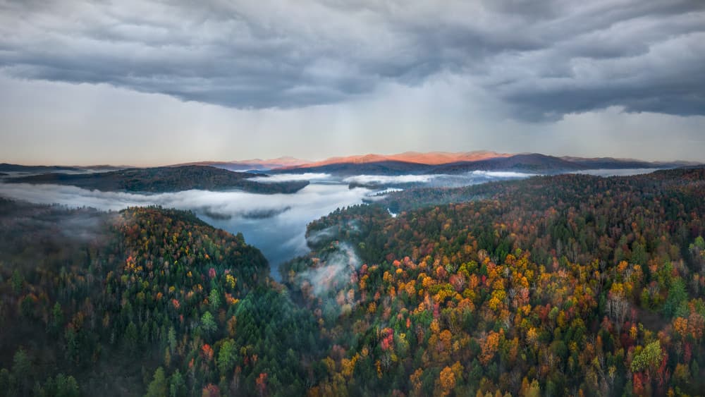 Dramatic Autumn Lake by John Fan — canvas wall art