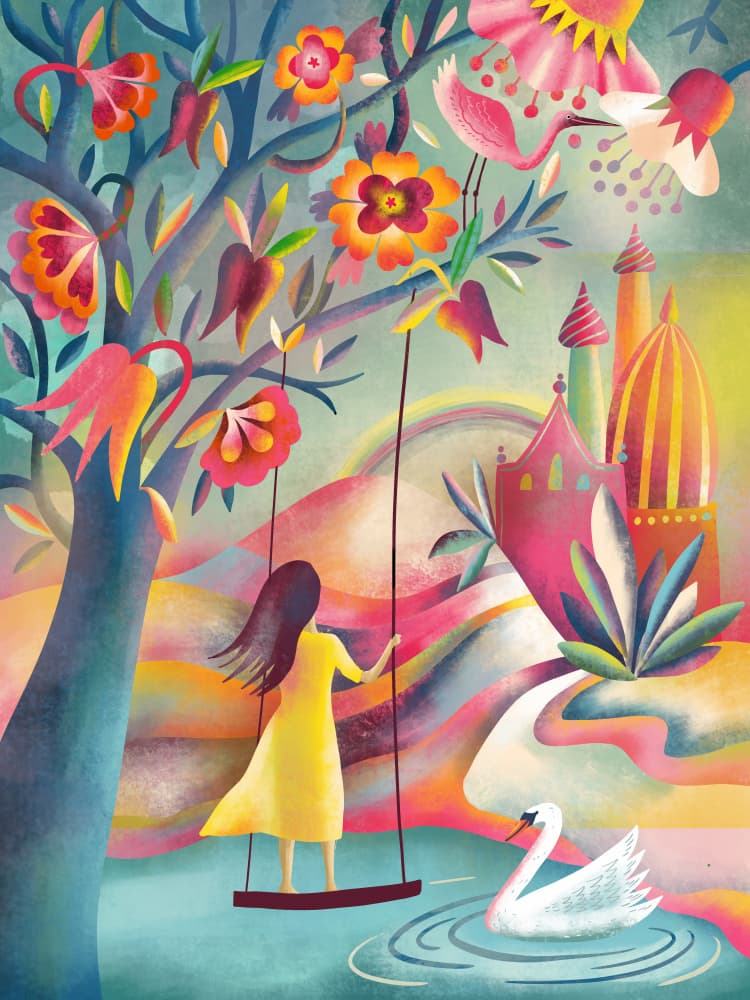 Enchanted Garden Swing by uta krogmann — canvas wall art