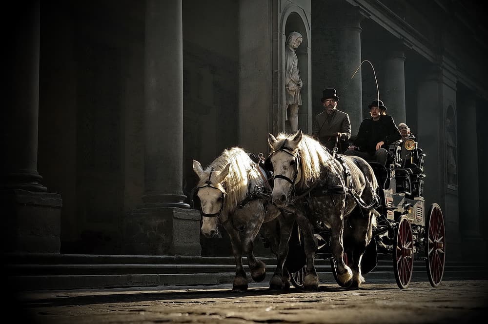 Dramatic Horse Carriage Ride by Francesco Martinelli — canvas wall art