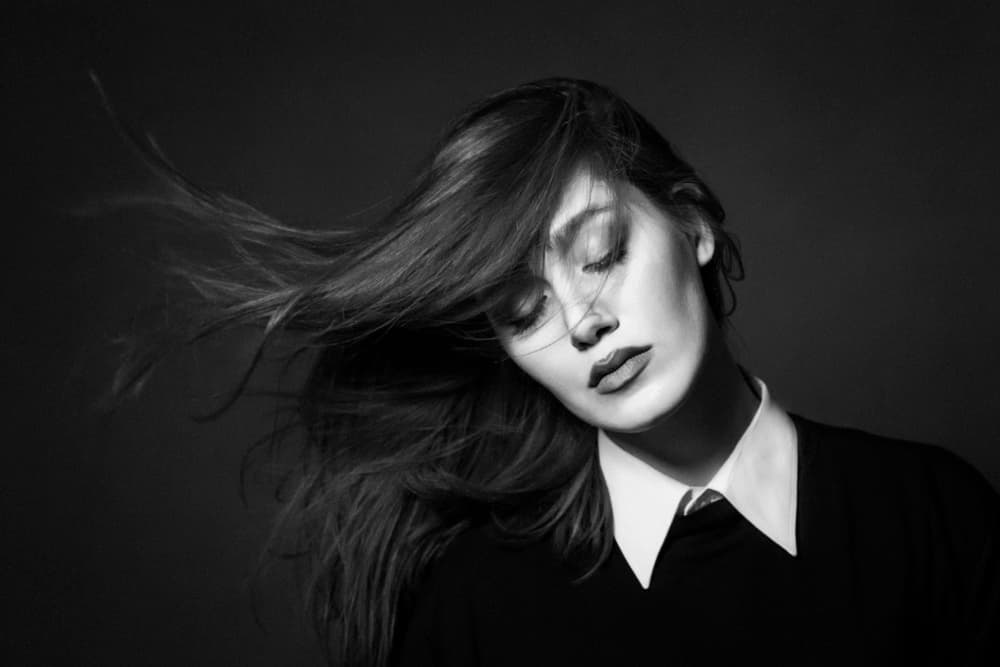 Pensive Woman Black White by Ehsan Minaeian — canvas wall art