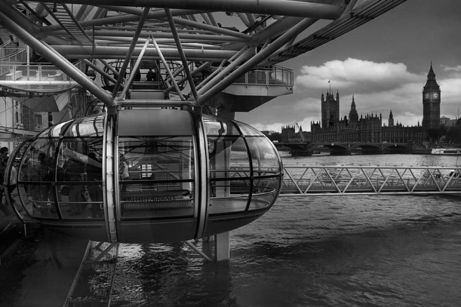London Eye Over Thames by DELETED — canvas wall art