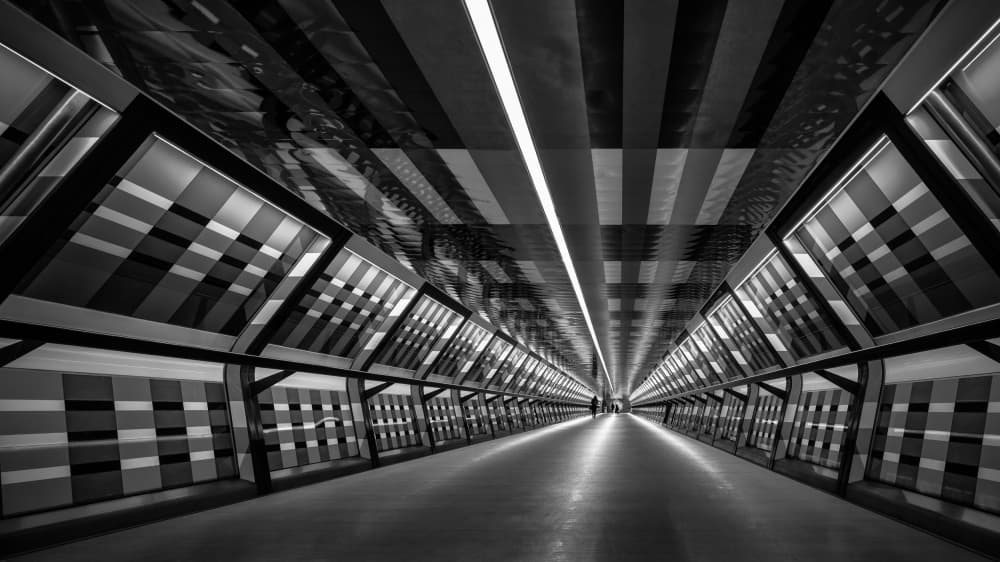 Geometric Light Tunnel by Marc van Oostrum — canvas wall art