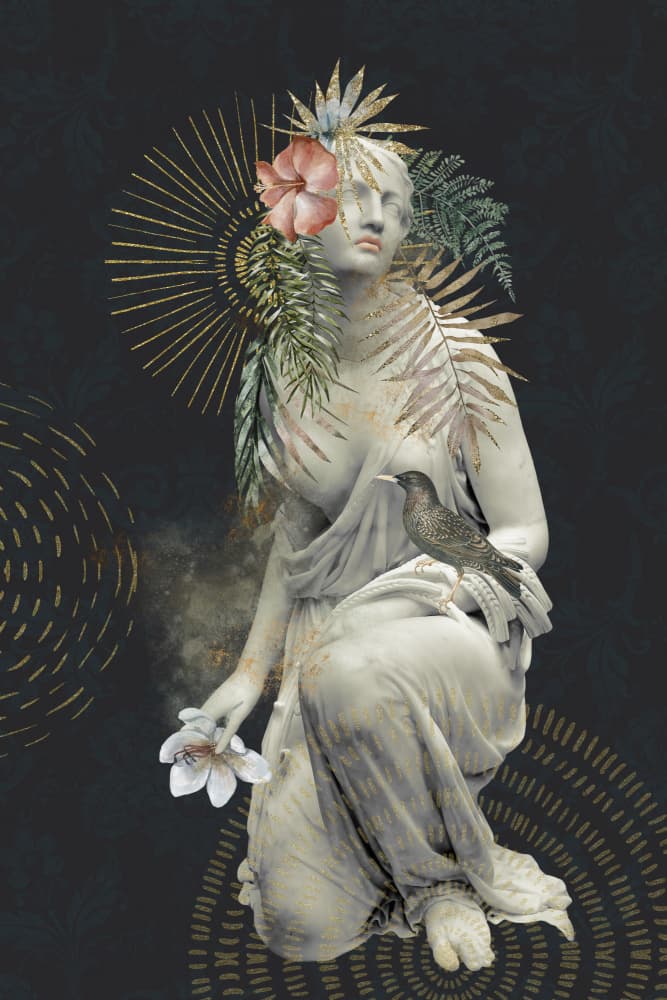 Golden Botanical Goddess by Andrea Haase — canvas wall art