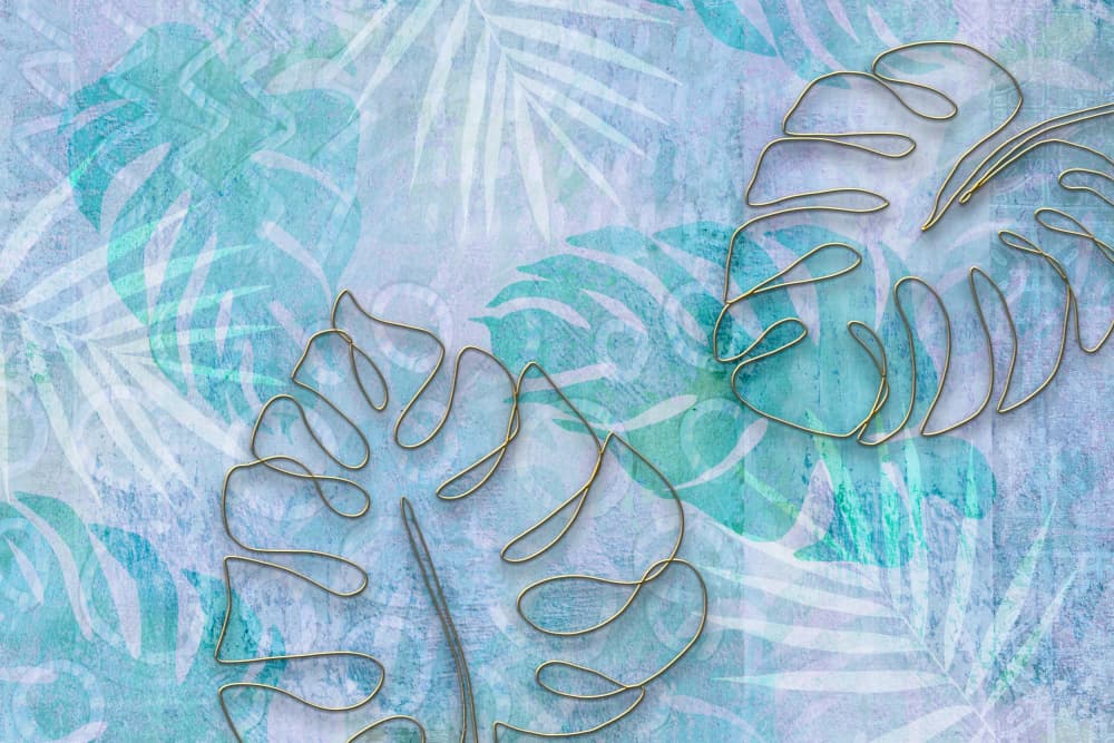 Tropical Gold Leaves by Andrea Haase — canvas wall art