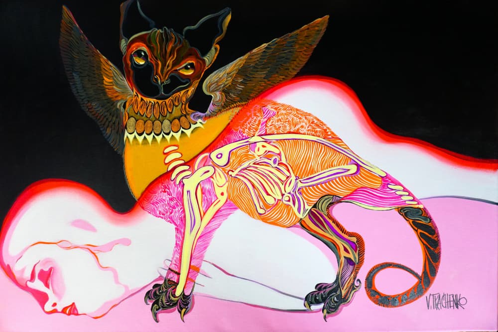 Surreal Bat Creature Dream by Victor Tkachenko — canvas wall art