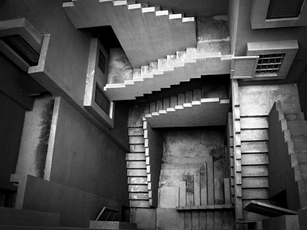 Deep Abstract Staircase by Anto Camacho — canvas wall art