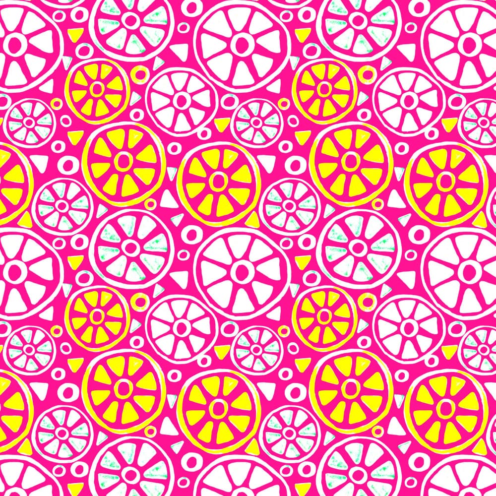 Vibrant Pink Citrus Pattern by Michele Channell — canvas wall art