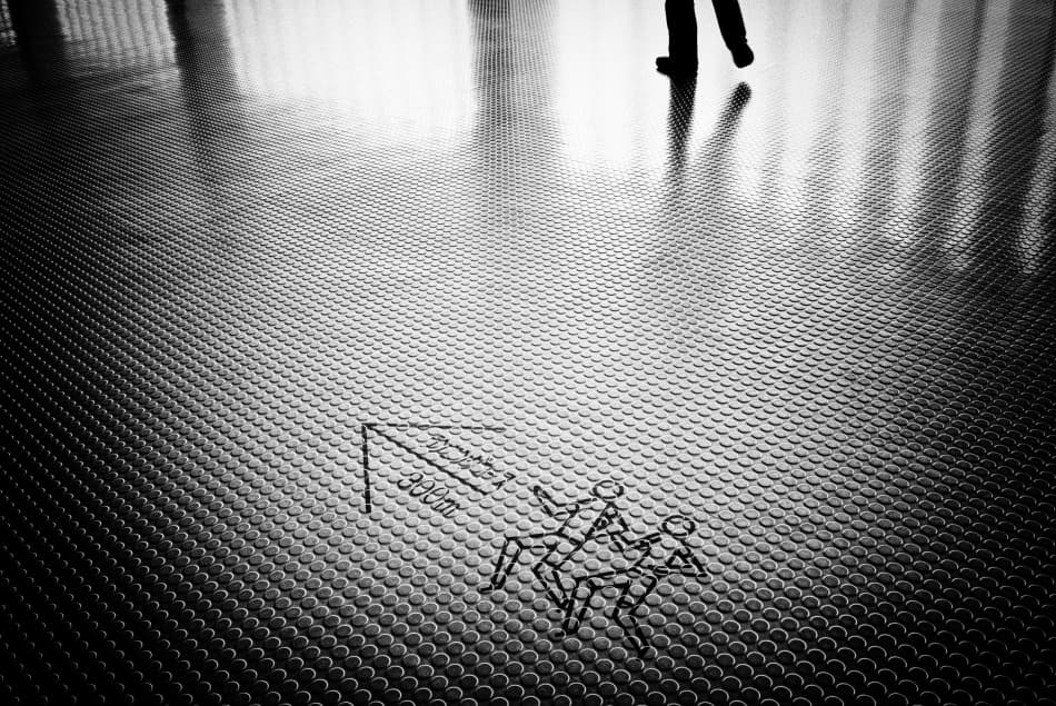 Urban Walkway Warning by Keisuke Ikeda @ blackcoffee — canvas wall art
