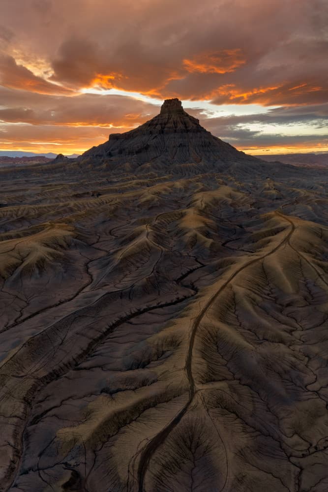 Fiery Desert Mesa Sunset by John Fan — canvas wall art