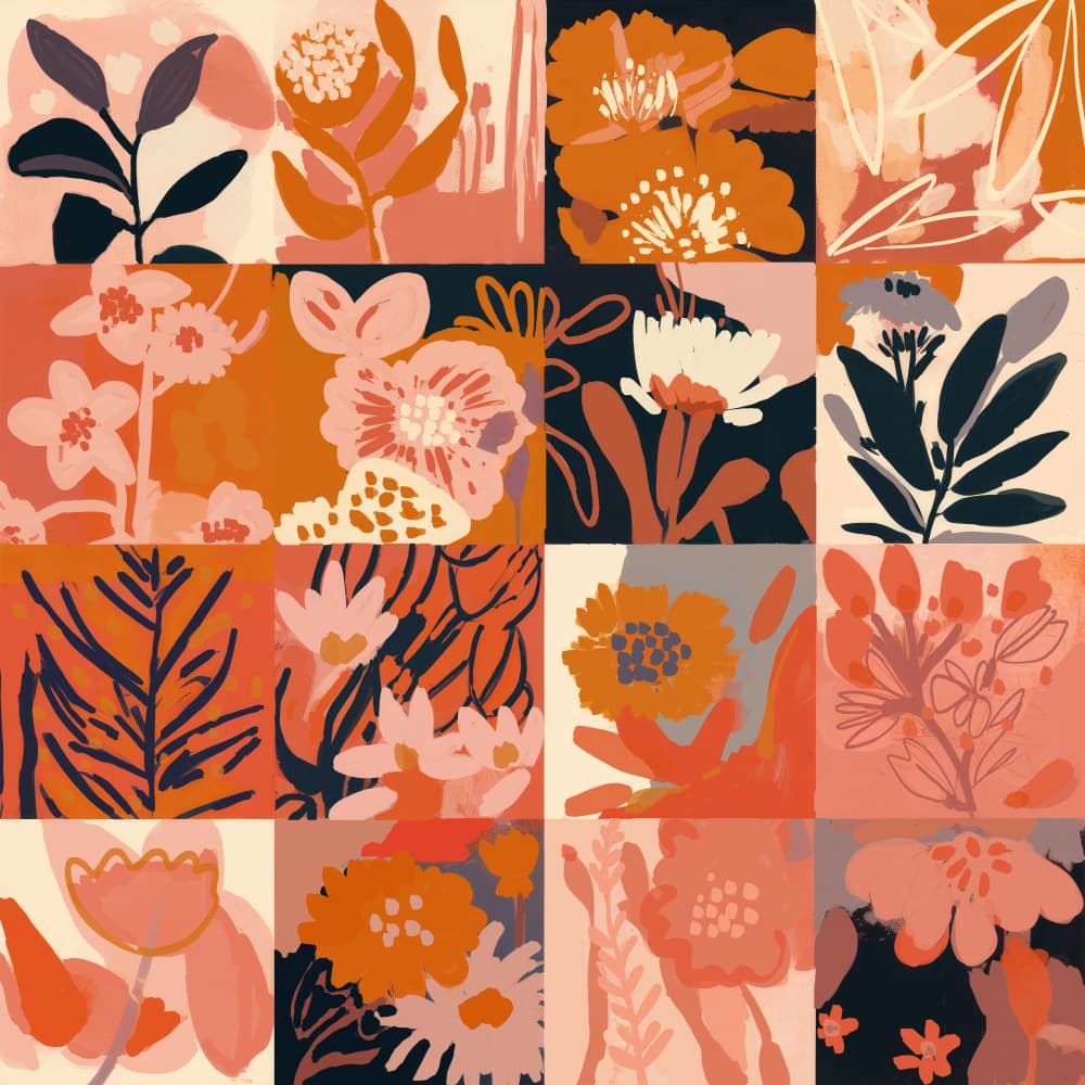 Floral Mosaic Dreams by Treechild — canvas wall art