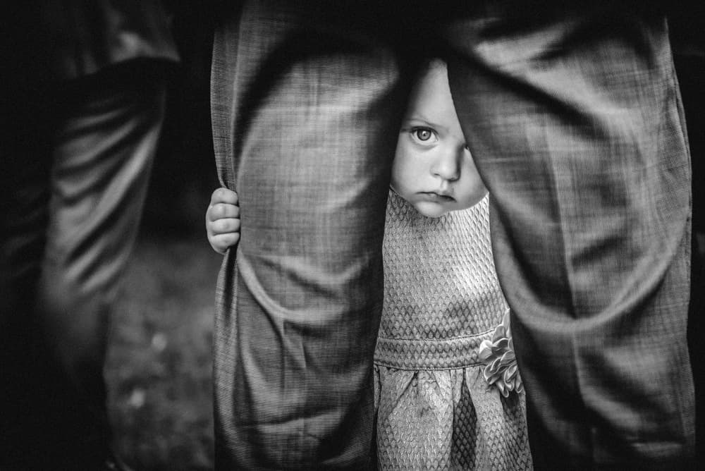 Shy Child Peeking by Boris Hristov — canvas wall art