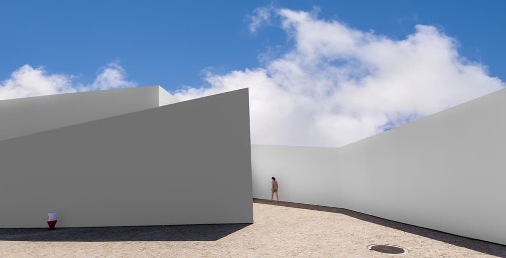 Woman Walking Geometric Space by João Castro — canvas wall art