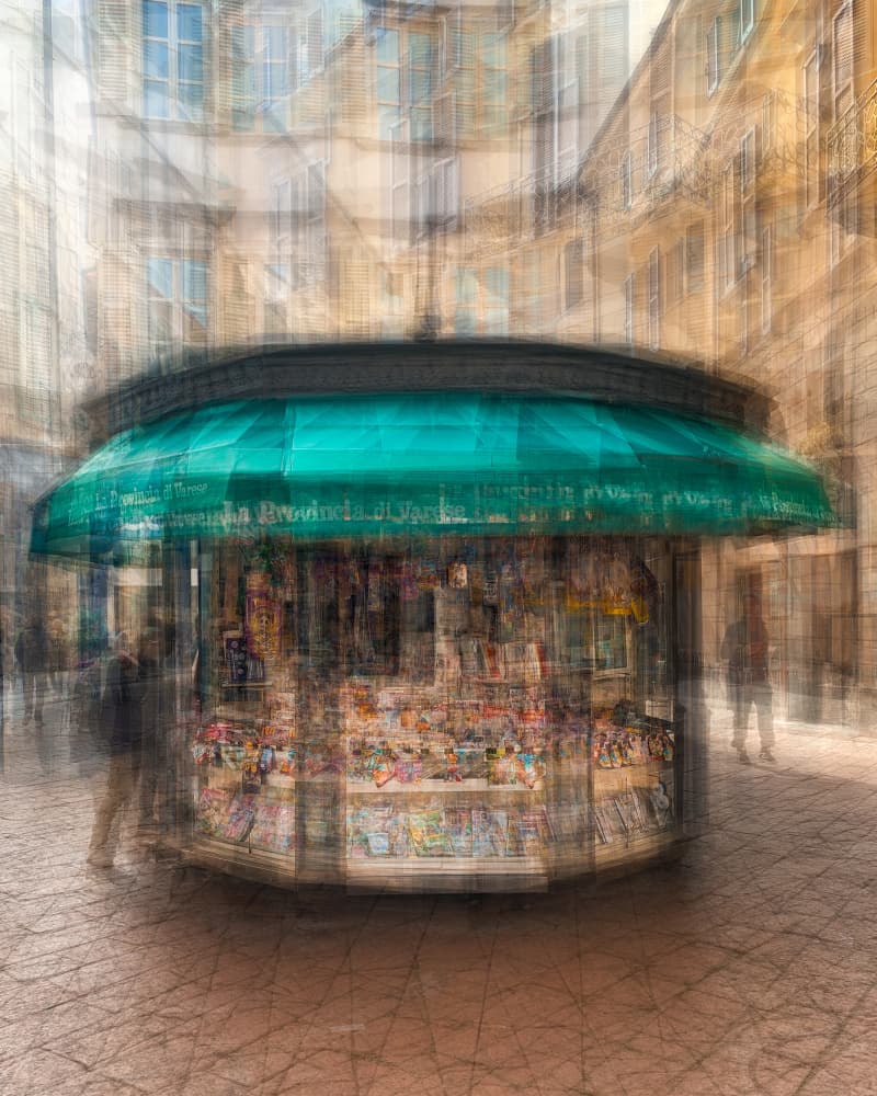 Dreamy Urban Newsstand by Fiorenzo Carozzi — canvas wall art