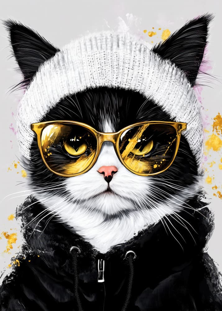 Cool Cat Shades by Justyna Jaszke — canvas wall art
