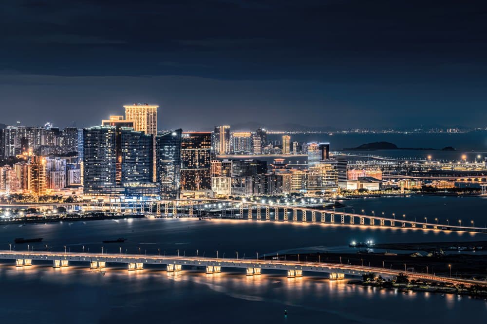 Illuminated City Skyline by royhoo — canvas wall art