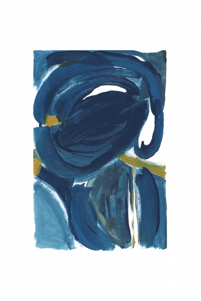 Deep Blue Gold Swirls by cartissi — canvas wall art