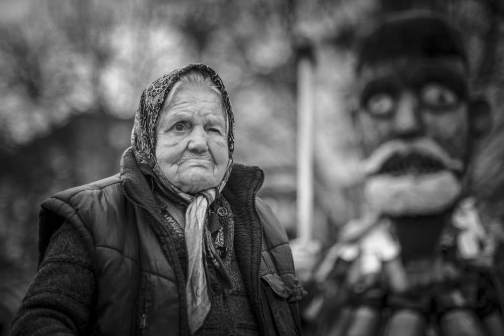 Pensive Old Woman by Stefan Kamenov — canvas wall art
