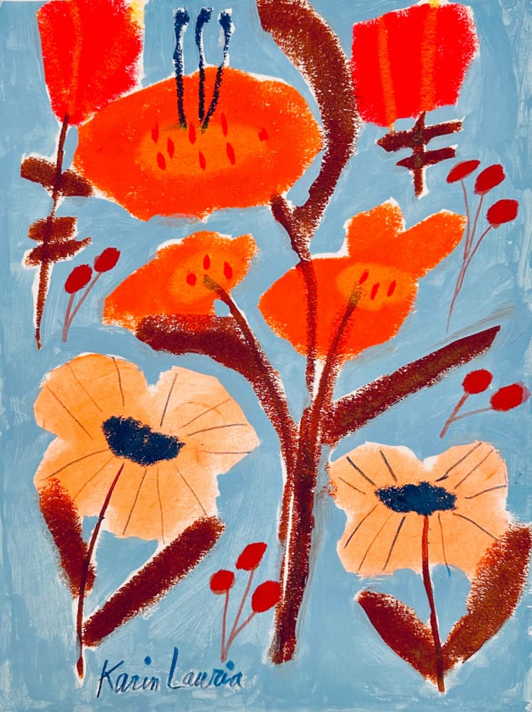Vibrant Floral Abstract by Karin Lauria — canvas wall art