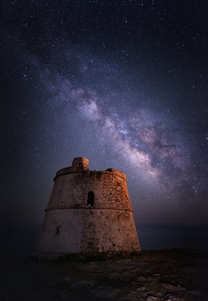 Stars Over Ancient Tower by carmenvillar — canvas wall art