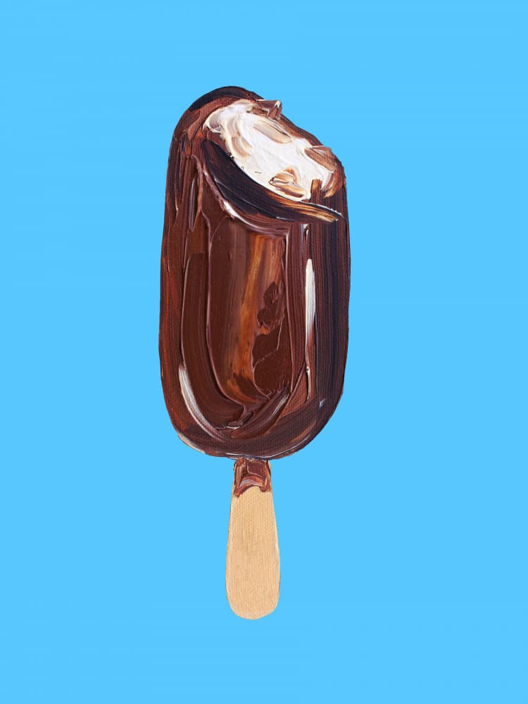 Bitten Chocolate Ice Cream by Alice Straker — canvas wall art