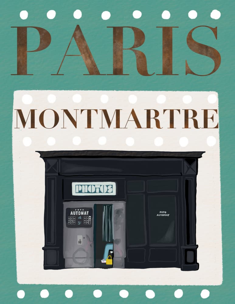 Paris Montmartre Photo Booth by Art by the Ocean — canvas wall art