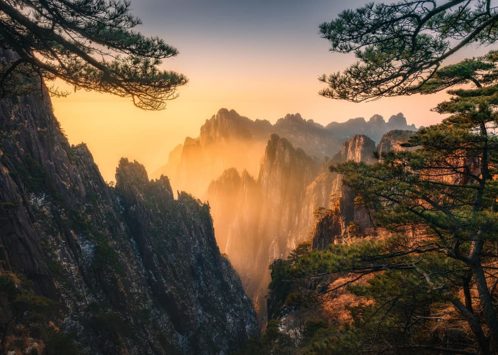 Golden Hour Mountain Vista by Yuan Cui — canvas wall art