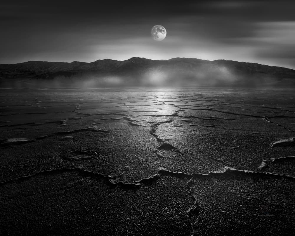 Moonlight Over Cracked Earth by James Lu — canvas wall art