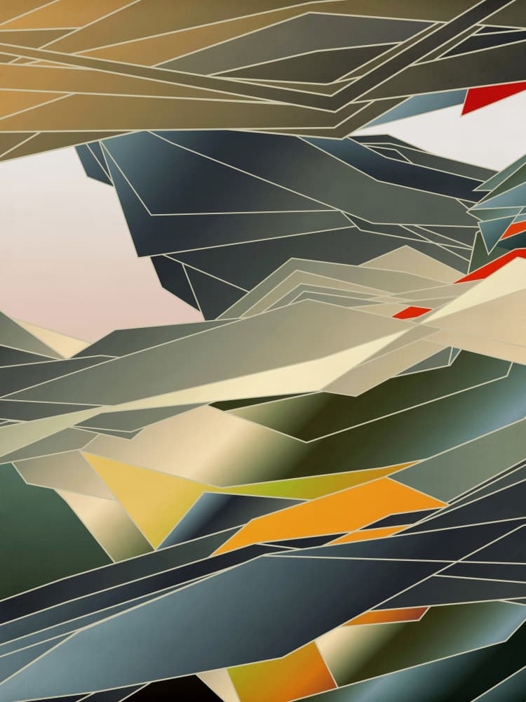 Geometric Landscape Layers by Angelo Cerantola — canvas wall art