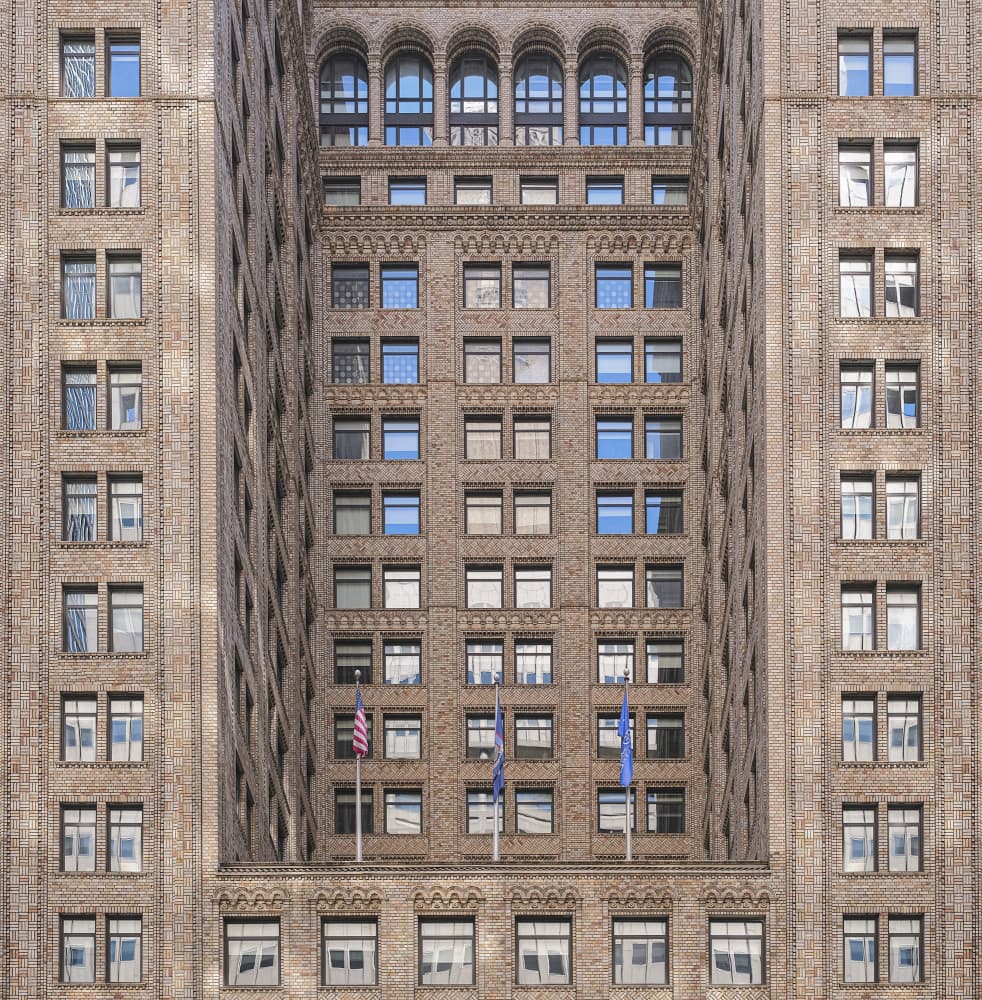 Grand Brick Building by Michael Eßig — canvas wall art
