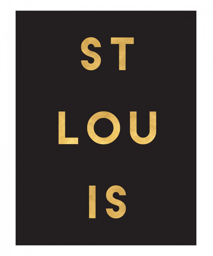 St Louis Gold Typography by Emiliano Deificus — canvas wall art