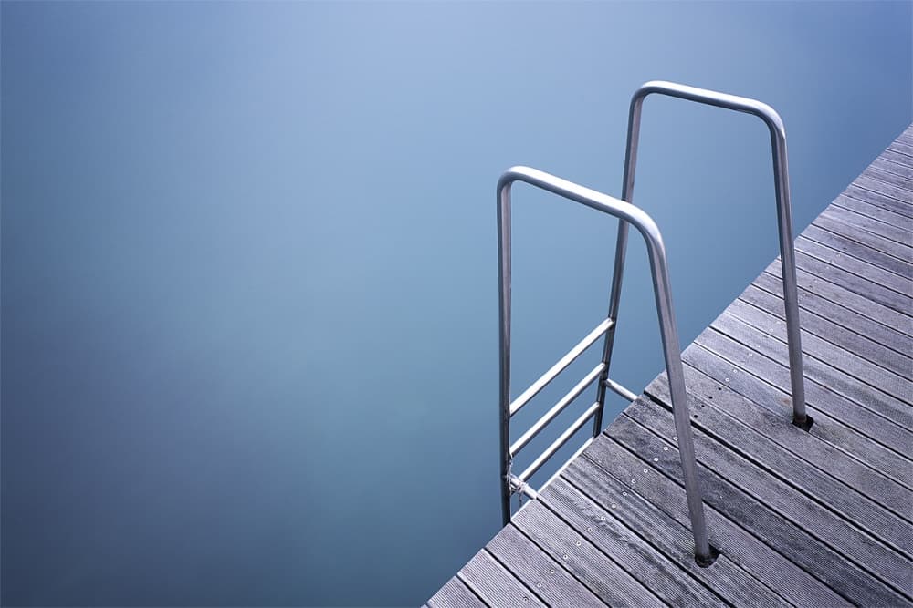 Calm Blue Water Ladder by Damiano Serra — canvas wall art