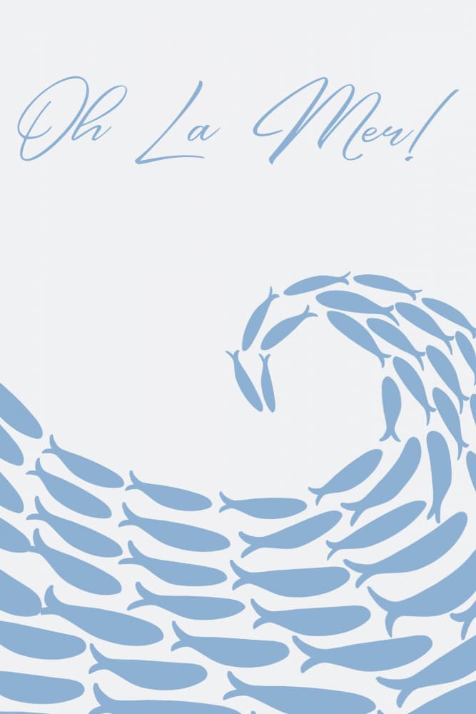 Fish Wave Symphony by Emel Tunaboylu — canvas wall art