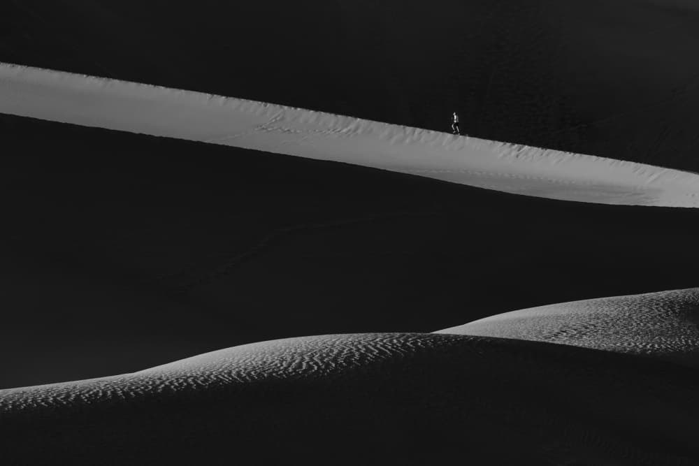 Solitary Dune Walk by Yun Mao — canvas wall art